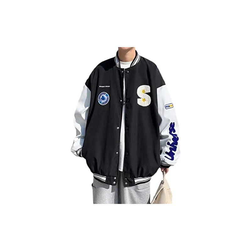 Giacca Uomo Paillettes Varsity Biker - Zip Spettacolo Danza Blazer Elegante