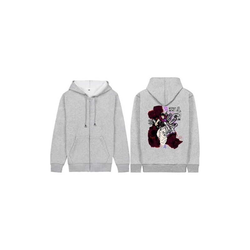 NJNJGO Felpa Con Cappuccio Halloween Scheletro Y2K: Uomo Donna, Zip, Stile Gotico, Taglia L - 2