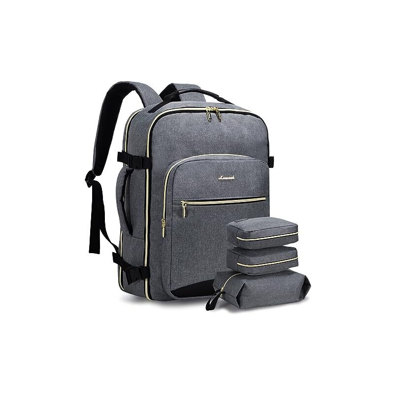 LOVEVOOK Zaino Da Viaggio Donna 44x30x20 Cm – Borsa Laptop Impermeabile Per Aereo – Set Con Pochette E Sacca Scarpe