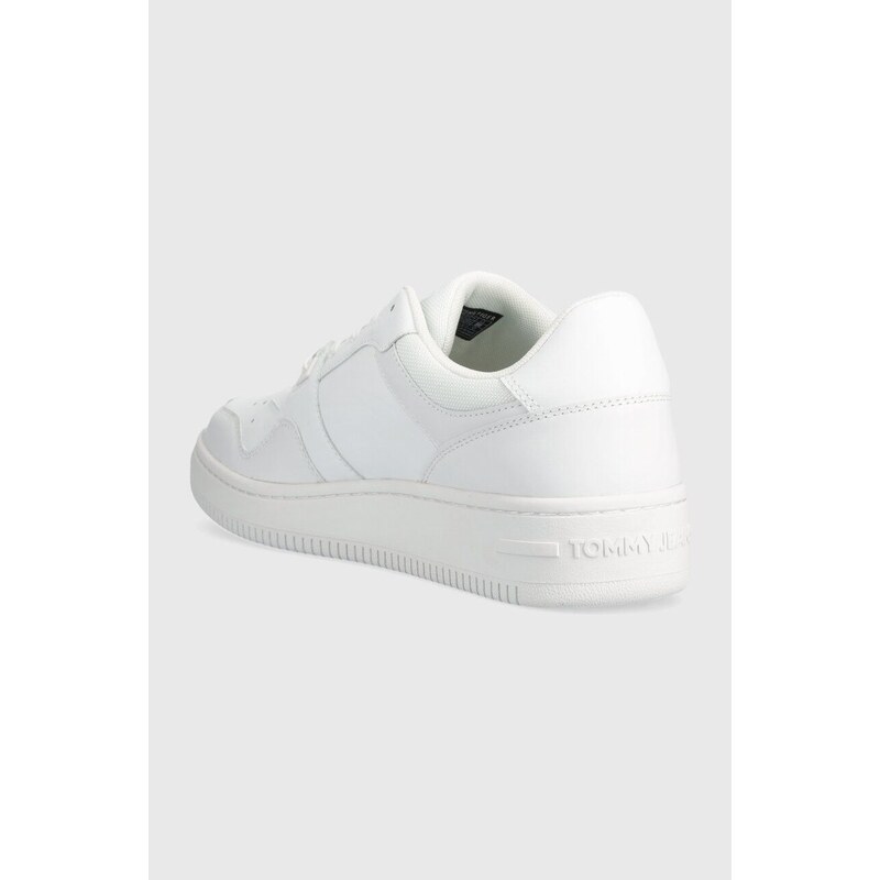 Tommy Jeans sneakers in pelle TJM RETRO BASKET ESS colore bianco EM0EM01395
