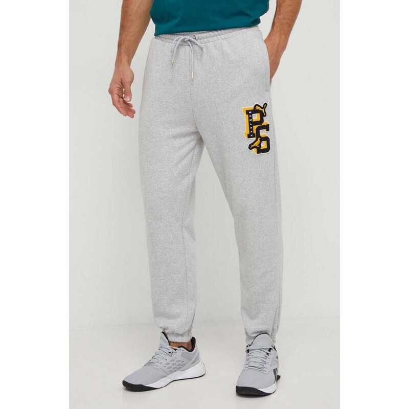 Puma pantaloni da jogging in cotone PUMA X STAPLE colore grigio