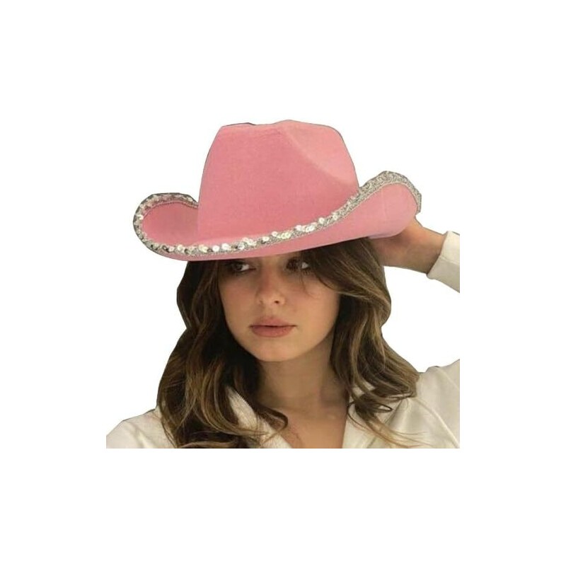 UNFAIRZQ Cappello da cowgirl occidentale per donne cosplay cappello da  cowboy addio al nubilato cappello per ragazze copricapo festa di nozze  accessori testa cappello a tesa larga protezioni solari 