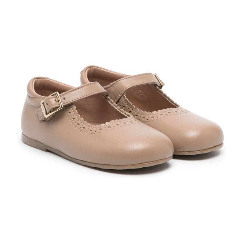 Eli1957 perforated-detail leather ballerina shoes - Marrone