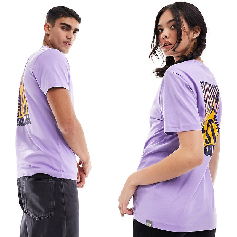The North Face - Himalaya Sky - T-shirt viola con stampa sul retro - In ...