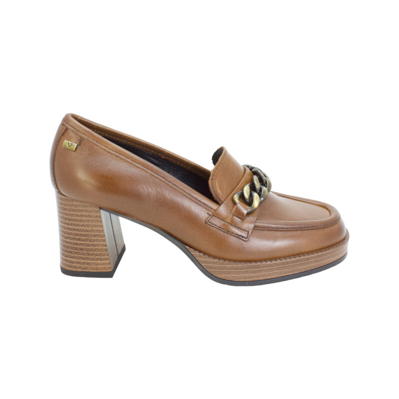Chaussures à Talon Moyen Valleverde En Cuir Marron Clair - Taille 39, Fabriquées En Italie