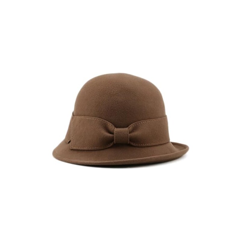 Cappello Pura Lana Bombetta Donna 57cm Nero Classico Retro Idea Regalo