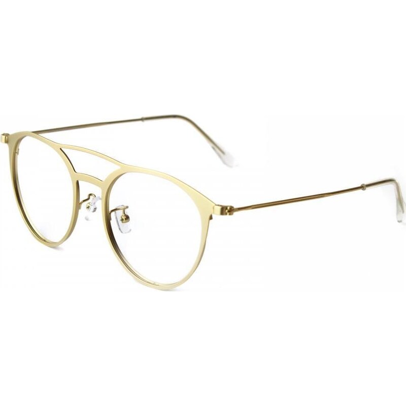 Occhiali Da Vista Uomo Stile Moderno - Montatura Oro Metallo, Lenti Trasparenti, Moda, Nuovo Con Etichetta - Foto 3