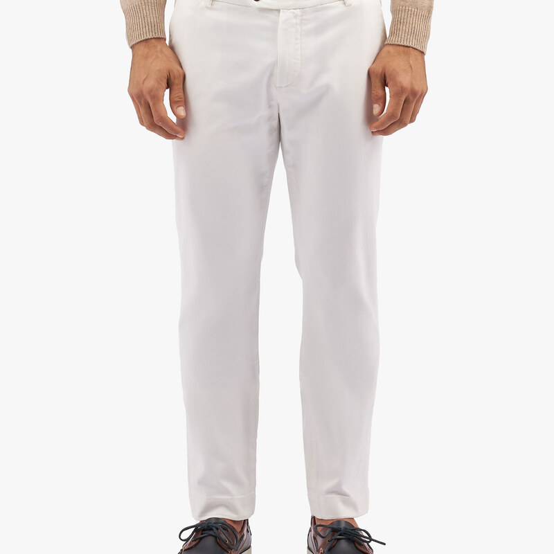 Brooks Brothers Pantalone chino in cotone elasticizzato bianco - male Pantaloni casual Bianco 30