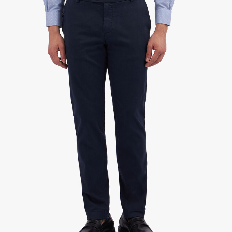 Brooks Brothers Pantalone chino in cotone elasticizzato blu navy - male Pantaloni casual Navy 31