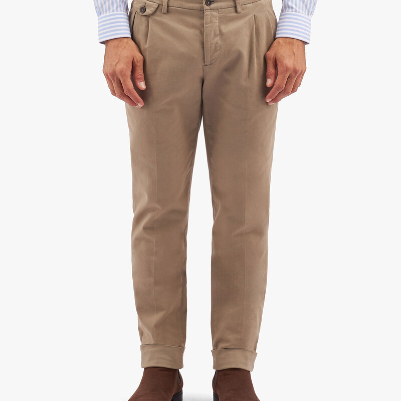 Brooks Brothers Pantalone chino in cotone elasticizzato kaki - male Pantaloni casual Khaki 31