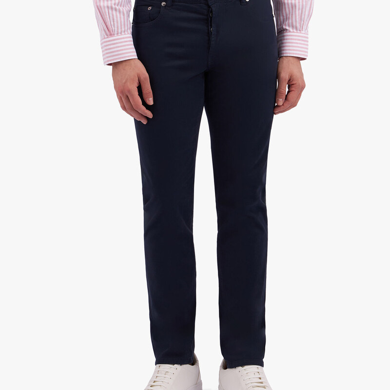 Brooks Brothers Pantalone a cinque tasche in cotone elasticizzato blu navy - male Pantaloni casual Navy 30