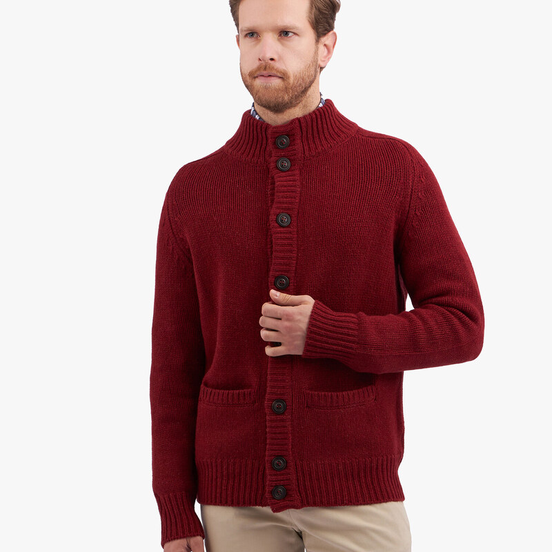 Brooks Brothers Cardigan bordeaux in lana - male Maglieria Burgundy S