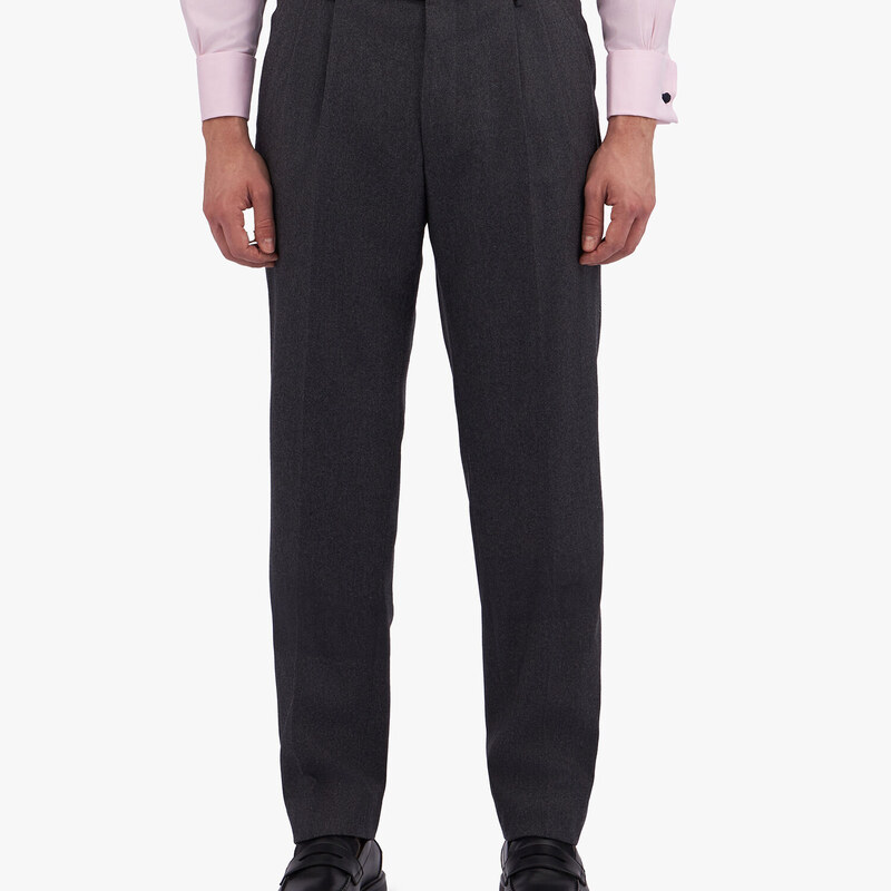 Brooks Brothers Pantalone grigio in misto lana vergine e lana stretch - male Pantaloni Grigio medio 36