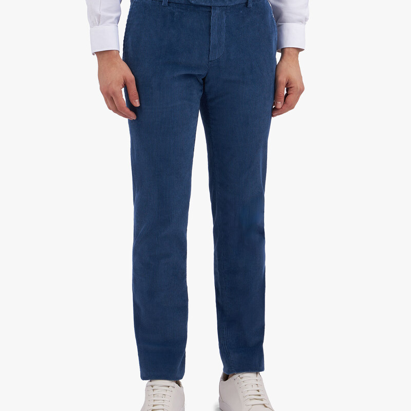 Brooks Brothers Pantalone blu in velluto a coste di cotone elasticizzato - male Pantaloni casual Denim 30