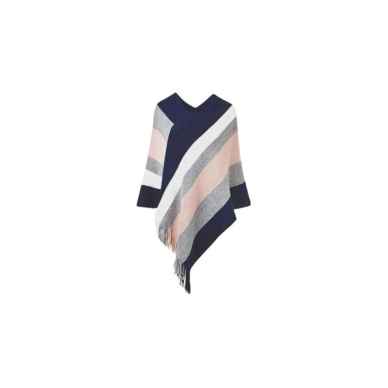 Rayson Poncho Damen Vintage Schal Wrap Schal Mit Pl Produktbild-Vorschau 2
