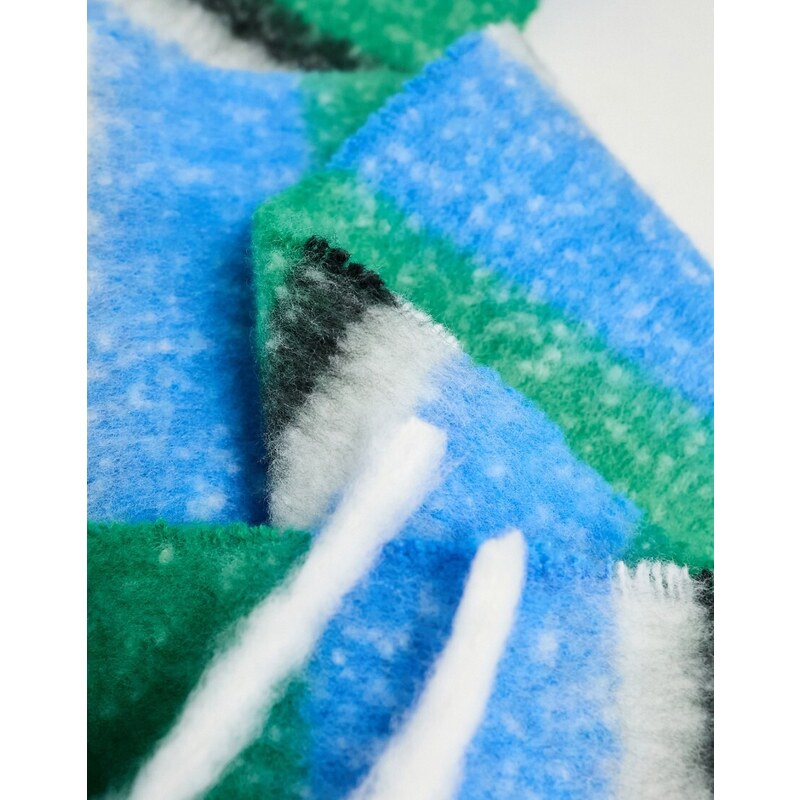 ASOS DESIGN - Sciarpa sottile morbida a righe con frange-Multicolore