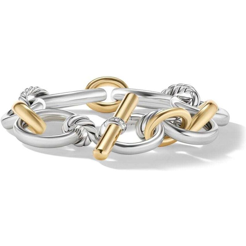 Braccialetto unisex maglia corda in oro bianco giallo e rosso 18kt