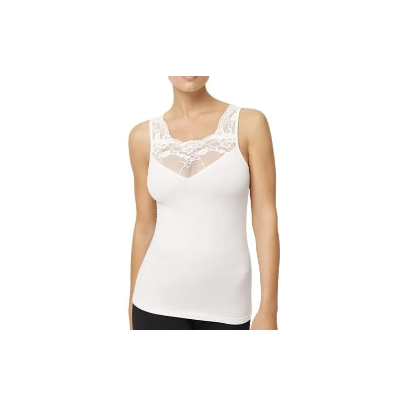 Canotta Donna Con Ricamo A Occhielli E Color Block – Scollo Rotondo, Vestibilità Ampia, Rayon E Spandex, Taglie M-2XL
