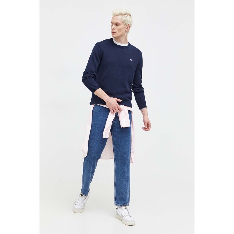 Tommy Jeans maglione in cotone colore blu navy
