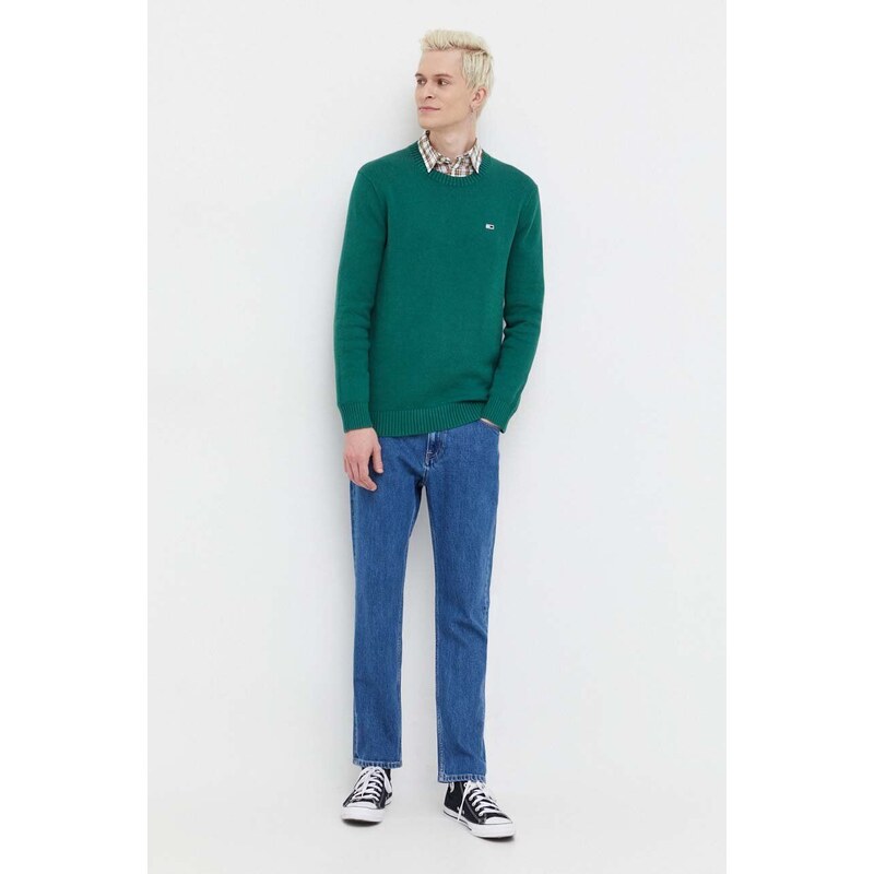 Tommy Jeans maglione in cotone colore verde