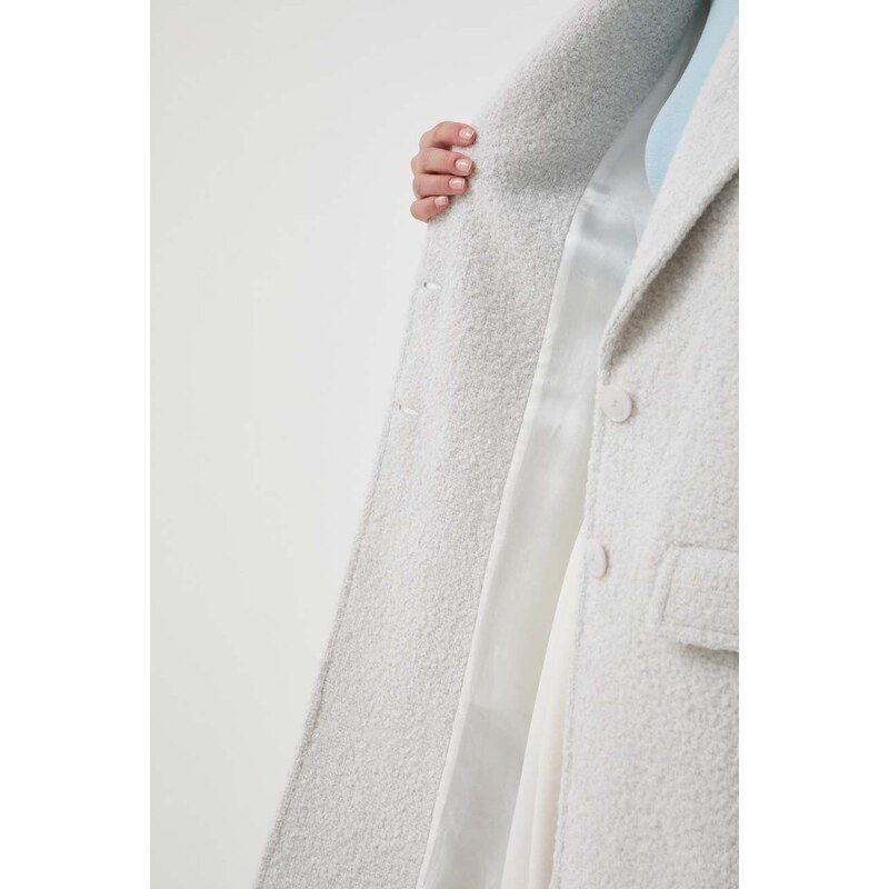 Patrizia Pepe cappotto con aggiunta di lana colore grigio