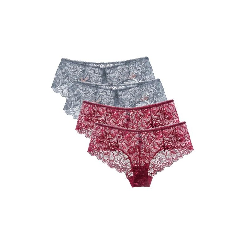 Mutandine Editya slip in pizzo nero con eleganti foglie