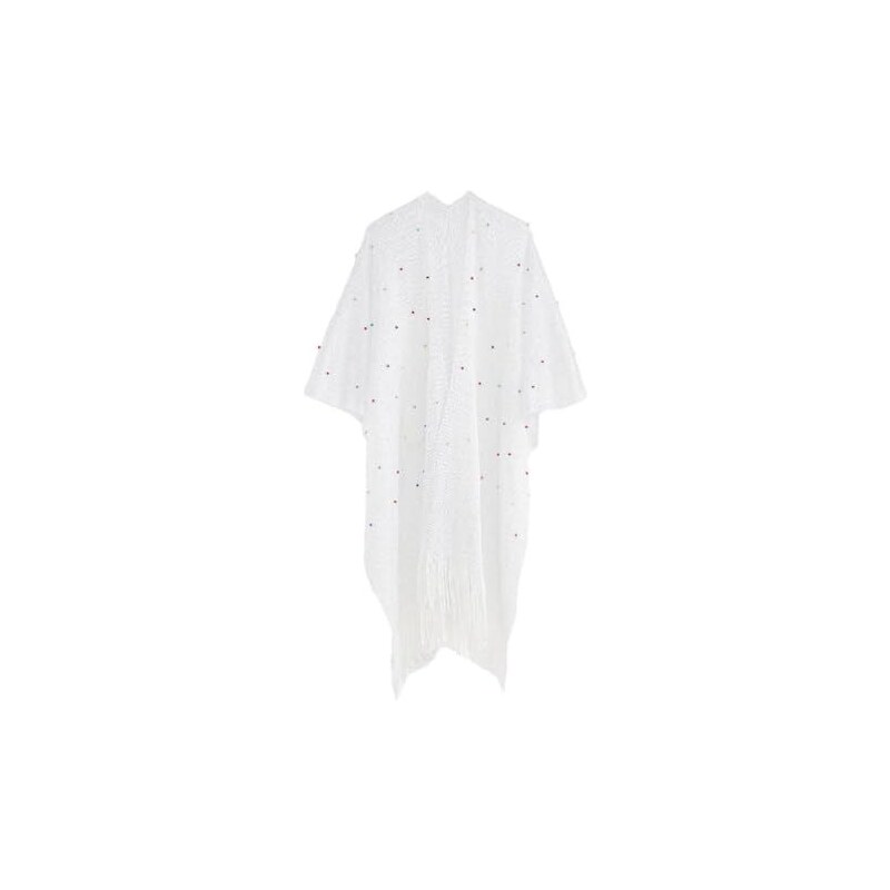 CUPSHE Kimono Lungo Con Frange - Copricostume Donna, Boho, 65% Cotone, Taglia Unica