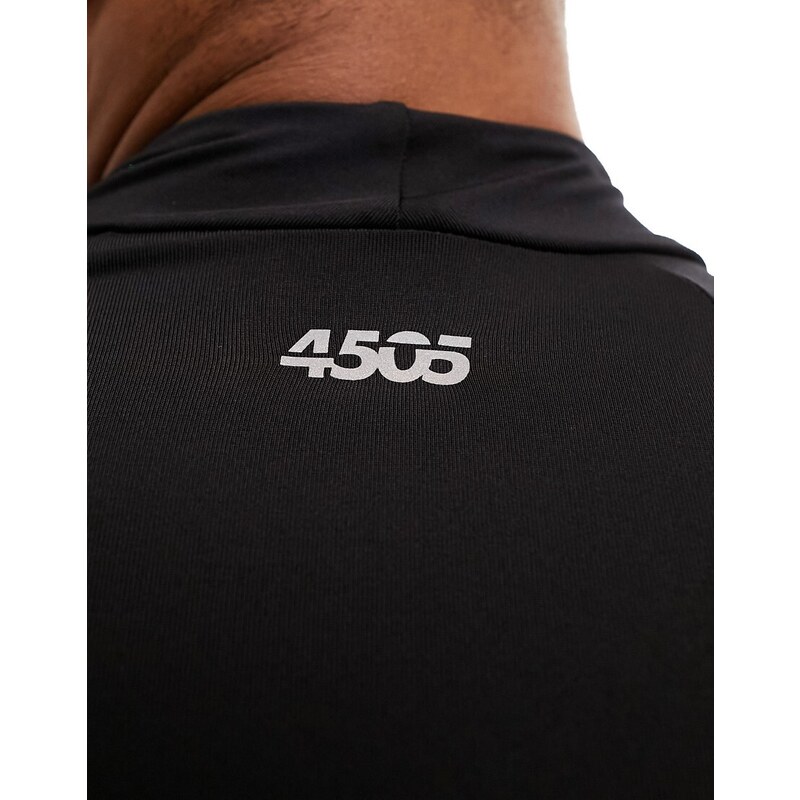 ASOS 4505 - Base layer sportivo aderente a maniche lunghe in tessuto tecnico termico accollato nero
