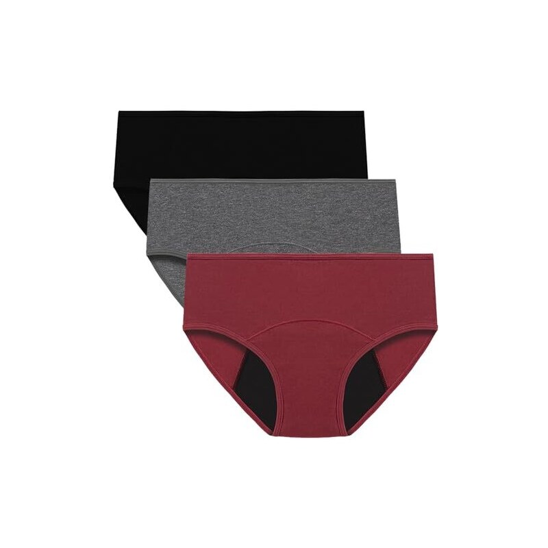 Mutandine Di Cotone Di Pizzo A Prova Di Perdite Taglie Forti,Slip Per Il Periodo Mestruale Elasticizzato Con Controllo Della Pancia In Pizzo Sexy,Biancheria Intima Da Donna A Vita Alta (5XL, B - Foto 4