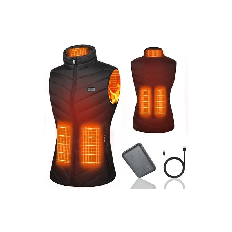 Batteria 10000mAh Gilet Riscaldato Con Batteria Gilet Riscaldato Uomo Donna, Gilet Riscaldato Con Doppi Gilet Elettrico A Batteria Gilet Per Attività All 'aperto Invernali