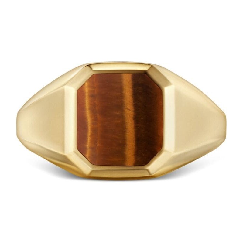 Anello Regolabile Tondo In Pietra Occhio Di Tigre Naturale Lithotherapie - 9