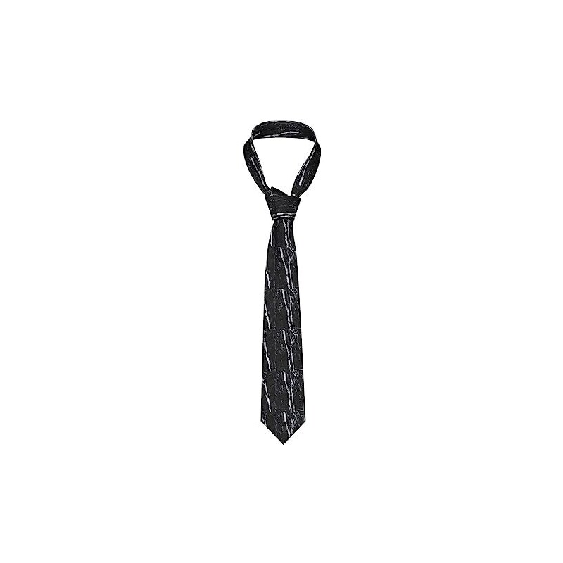 Cravate Homme Noire à Motif Classique Blanc - Soie Jacquard Made In Italy - Largeur 9 Cm