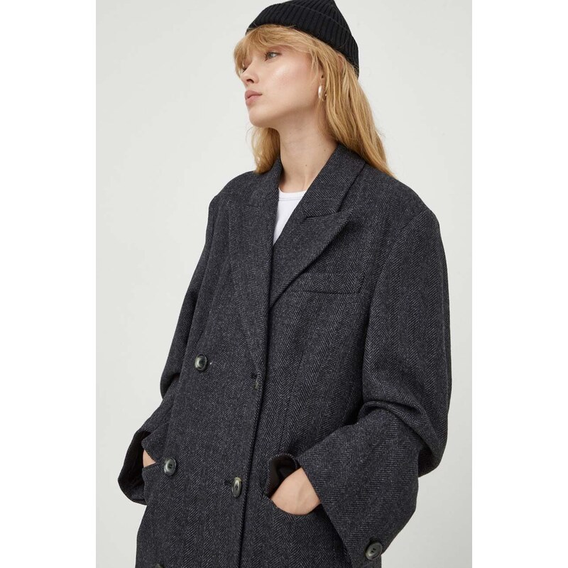 Day Birger et Mikkelsen cappotto in lana colore nero