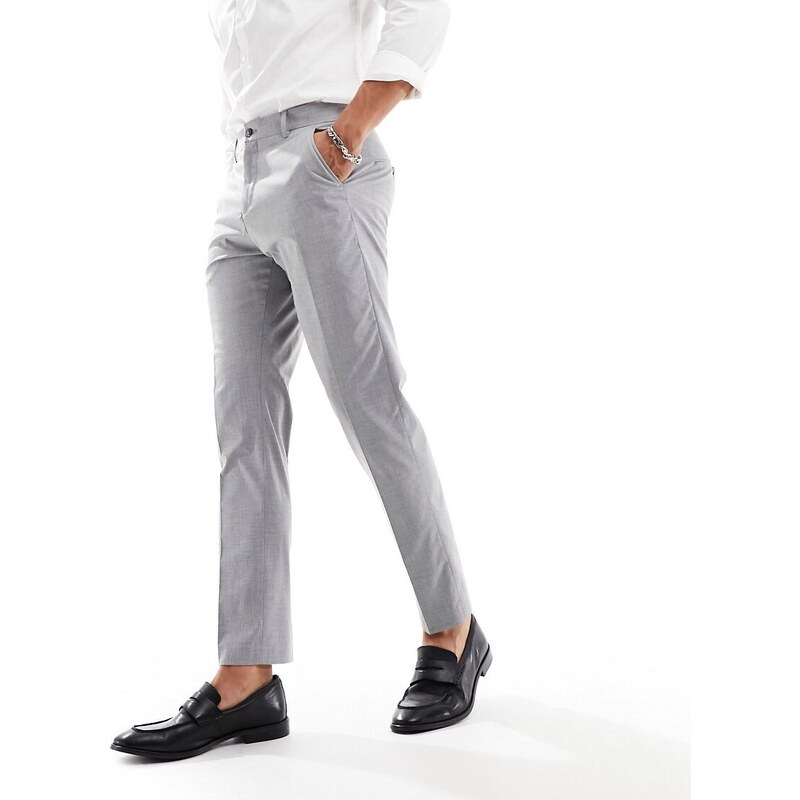 Selected Homme - Pantaloni eleganti slim grigio chiaro