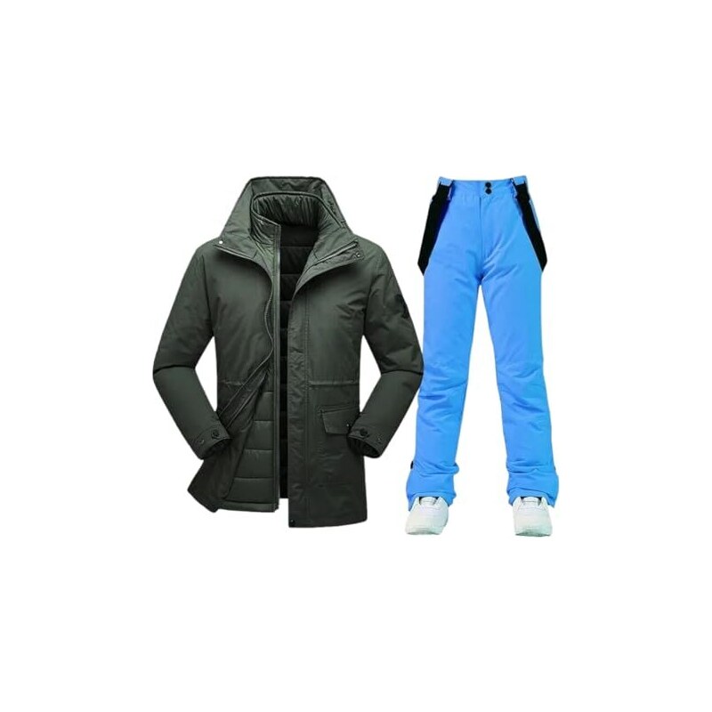 GEMYSE Uomo Giacca da Sci impermeabile montagna Giacche Pile invernale  antivento Cappotto con Cappuccio (Nero,S) : : Moda