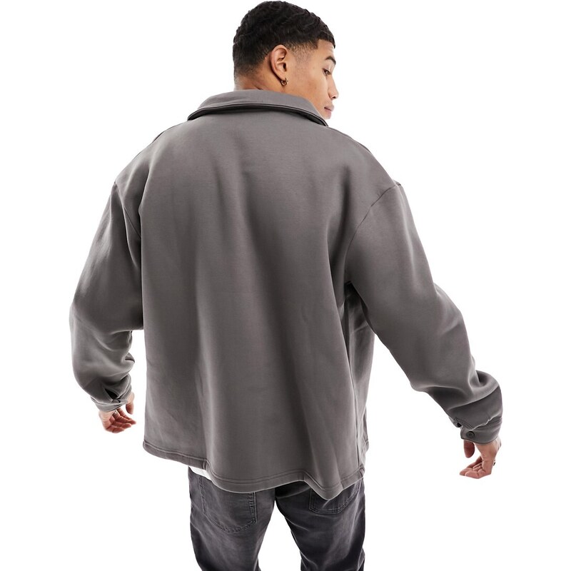 Selected Homme - Giacca oversize in jersey grigio scuro
