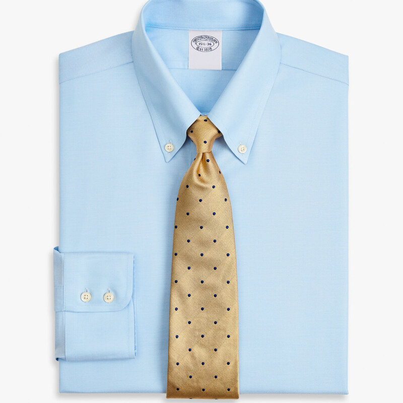 Brooks Brothers Camicia celeste slim fit non-iron in cotone Supima elasticizzato con collo button-down - male Camicie eleganti Blu pastello 16H