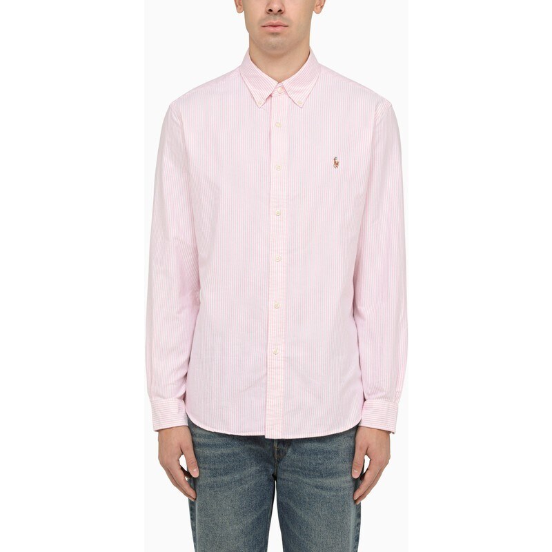 Polo Ralph Lauren Camicia rosa/bianca a righe in cotone