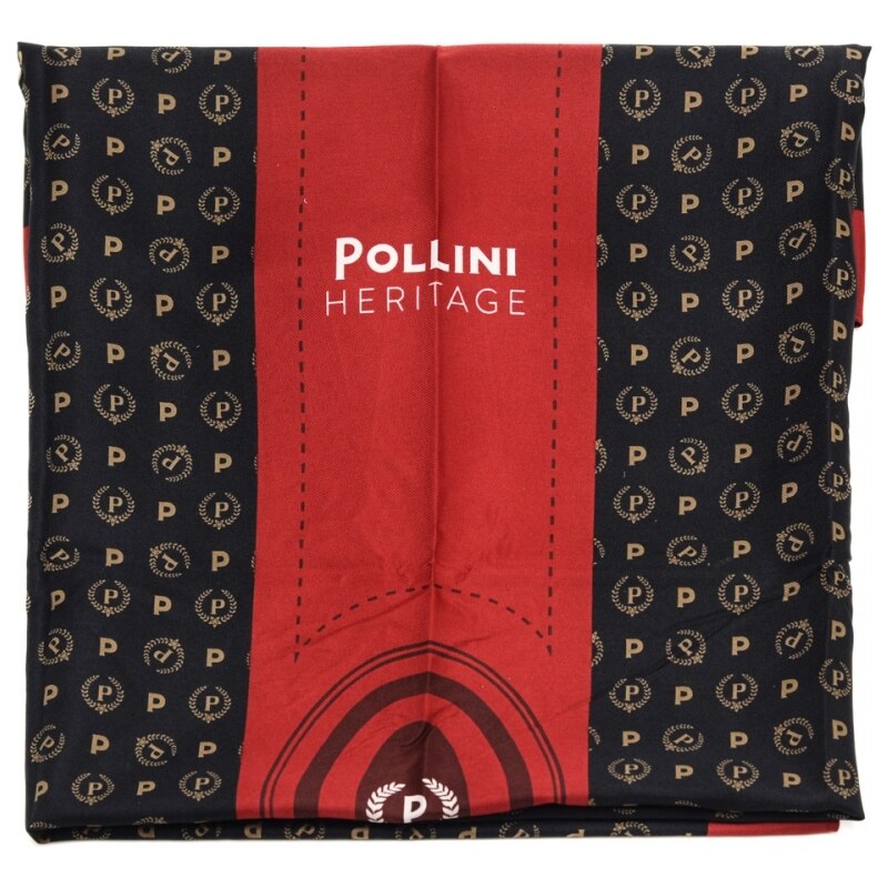 Pollini foulard donna con stampa heritage nero rosso