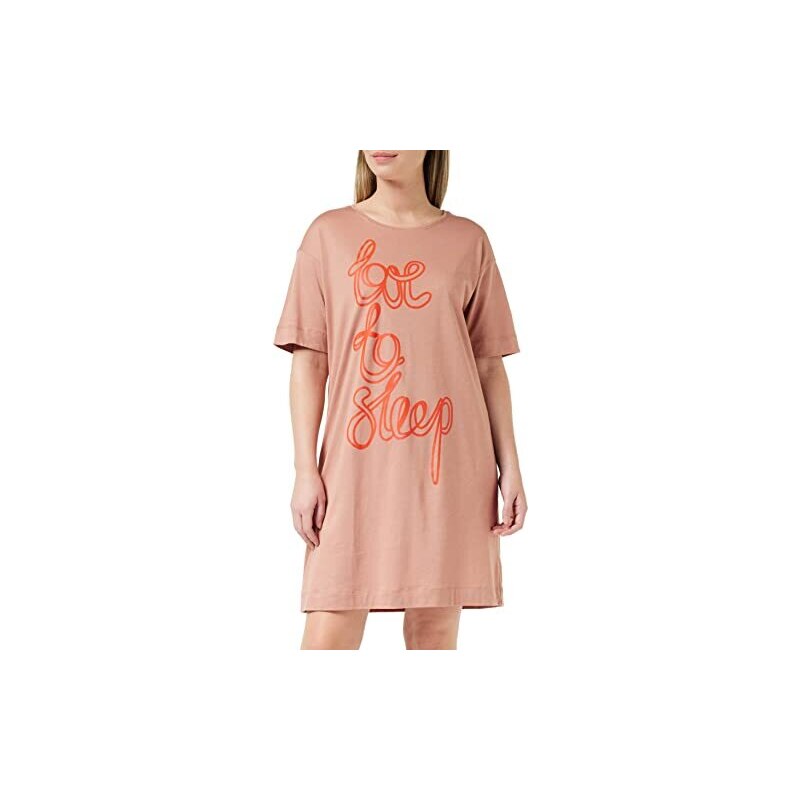 Camicia Da Notte Happy People In 100% Cotone – Mezza Manica, Taglia XL, Colore Rosa – Comfort E Leggerezza