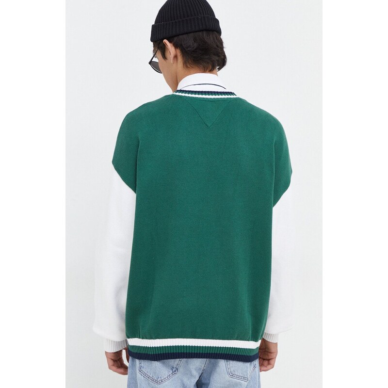 Tommy Jeans cardigan in cotone colore verde