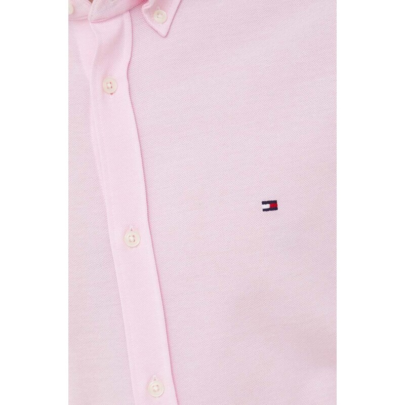 Tommy Hilfiger camicia in cotone uomo colore rosa