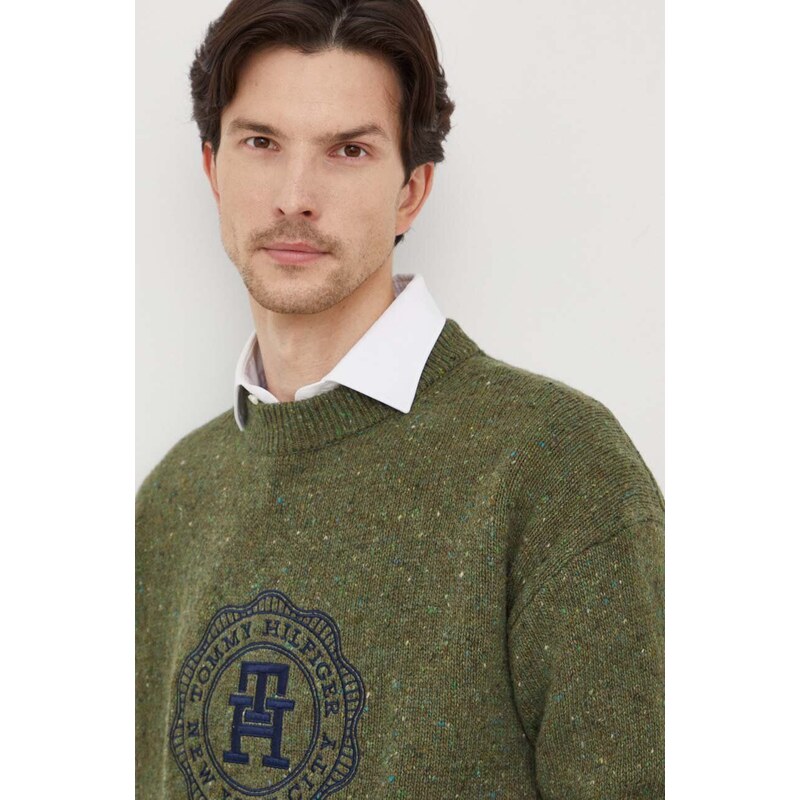 Tommy Hilfiger maglione in lana uomo colore verde