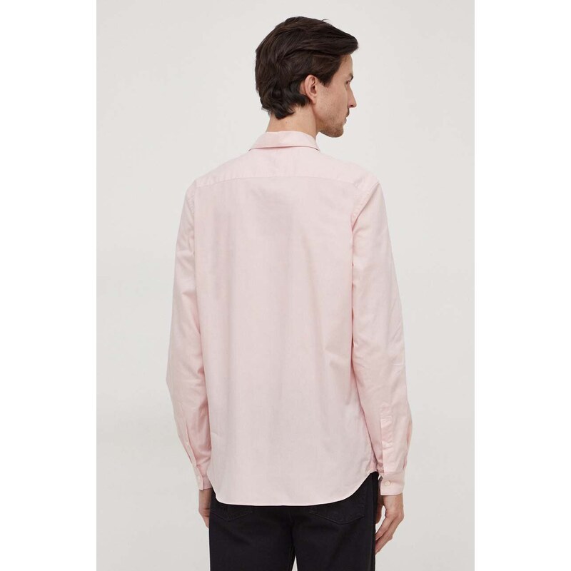Lacoste camicia in cotone uomo colore rosa