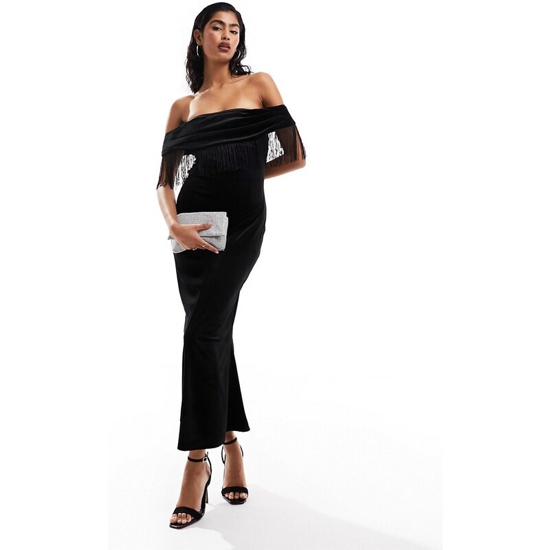 Asos Design Vestito Con Scollo Bardot ASOS DESIGN Vestito Midi In