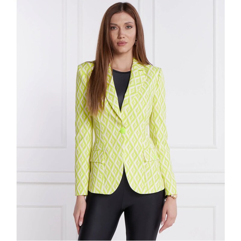 Elisabetta Franchi giacca blazer monopetto con dettagli logati lilla main image 1