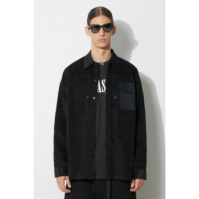 Maharishi camicia in velluto a coste Hemp Cord Utility Shirt colore nero 4566.BLACK