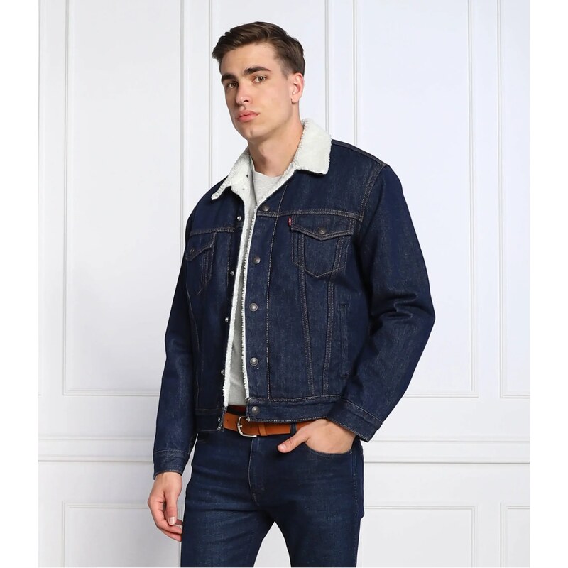 Carhartt Relaxed Fit Denim-Sherpa, Giacca di Jeans imbottita