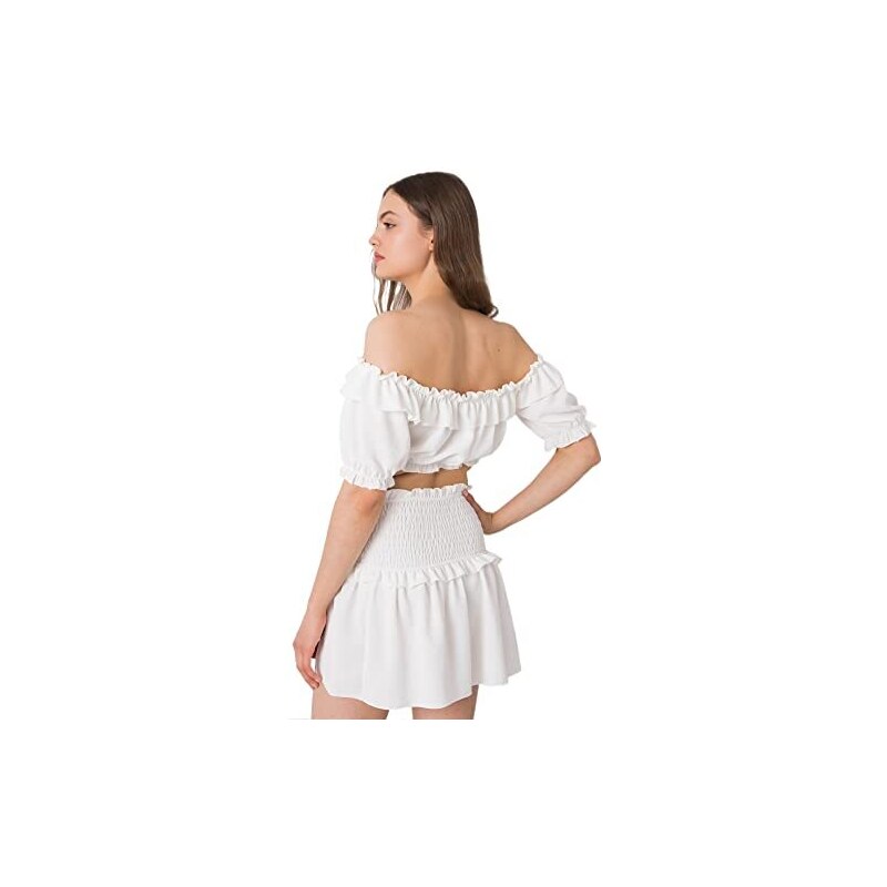 Abercrombie & Fitch - Top allacciato al collo bianco con schiena scoperta e fondo a punta