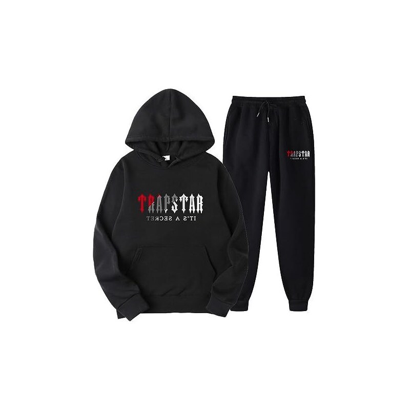 Tuta Da Uomo In Pile Con Cappuccio, 2 Pezzi, Felpa + Pantaloni, Set Jogging Invernale - 3